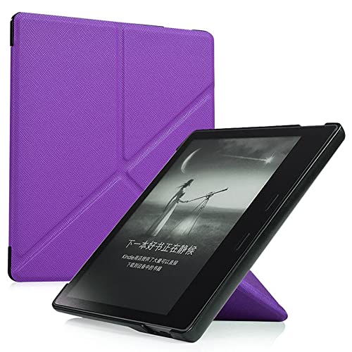 Image of Case for Kindle Oasis (10th Generation, 2019 Release and 9th Generation, 2017 Release) | Slim Cross Stripe Fold Stand Cover | Purple