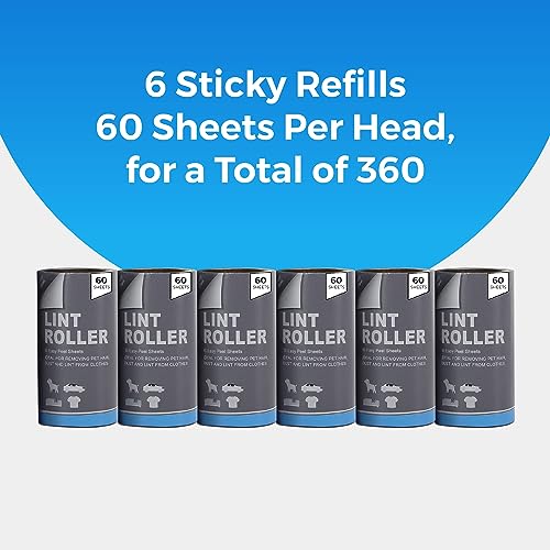 STERUN Lint Roller Refills Pack of 6 - 360 Sheets for Quickly Removing Dust and Hair from Clothes, Cars, Pets - Image 3