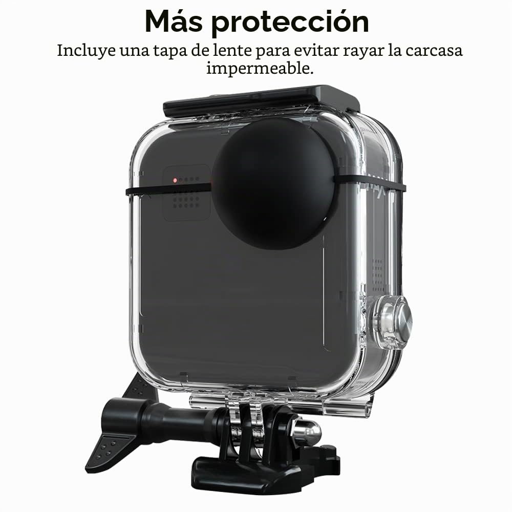 Caja de Carcasa Impermeable para Gopro MAX Acción Cámara, Carcasa Protectora de Buceo bajo el Agua 30M con Soporte Accesorios