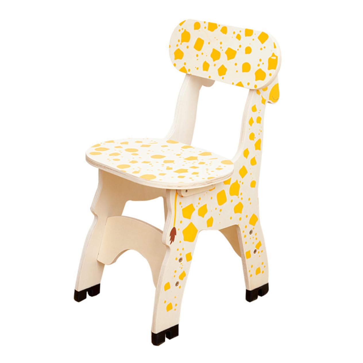 USHOBE Small Stool Chairs for Kids Chair for Baby Kids Wooden Chair Wood Nursery Chair Playroom Giraffe Stool Kids Wooden Seat Chair Back Chair Toddler Yellow Girl Study Chair