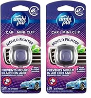 Ambi Pur Car Mini Clip Mould Fighter Car Air Freshener Aqua & Violet Jasmine 2.2mL, Multi (82307563) (Pack of 2)