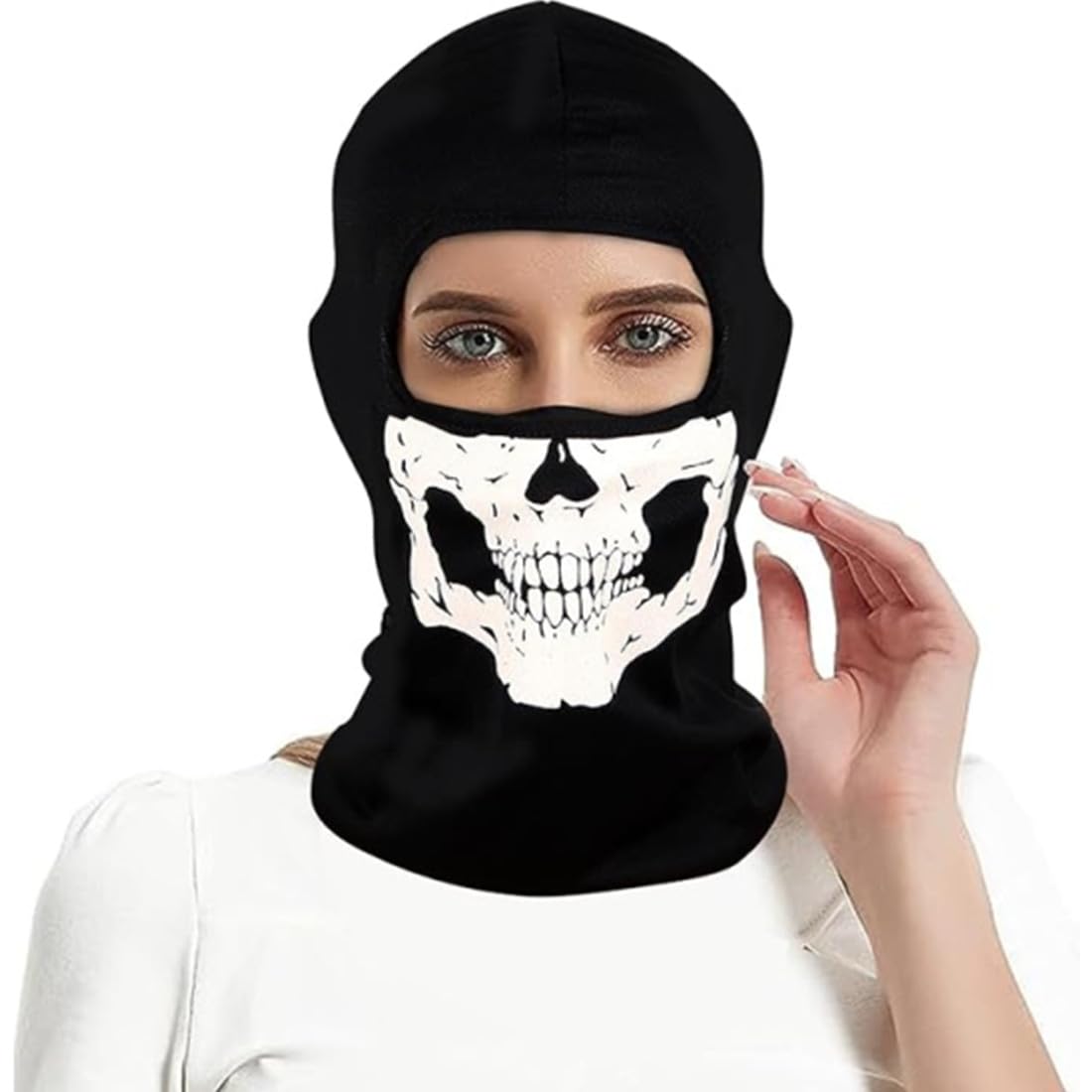 Maschere Fantasma, 2 Pezzi Call of Balaclava Passamontagna Cosplay Unisex da Adulto Passamontagna con Stampa Teschio per Sciare per Bici, Moto, Snowboard e Sport all'Aria Aperta