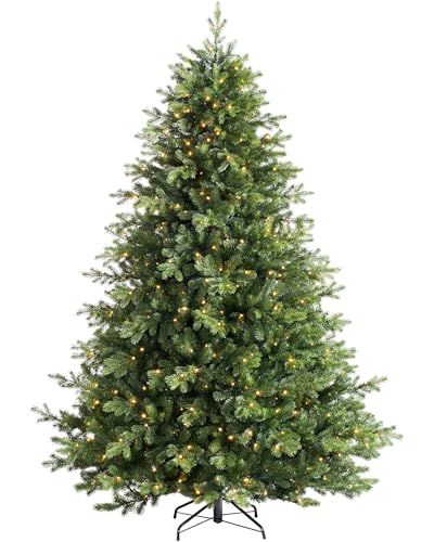 WeRChristmas Prelit Balsam Fir Christmas Tree with 600 Chasing Warm LED Lights Multi-Colour 7 feet/2.1m