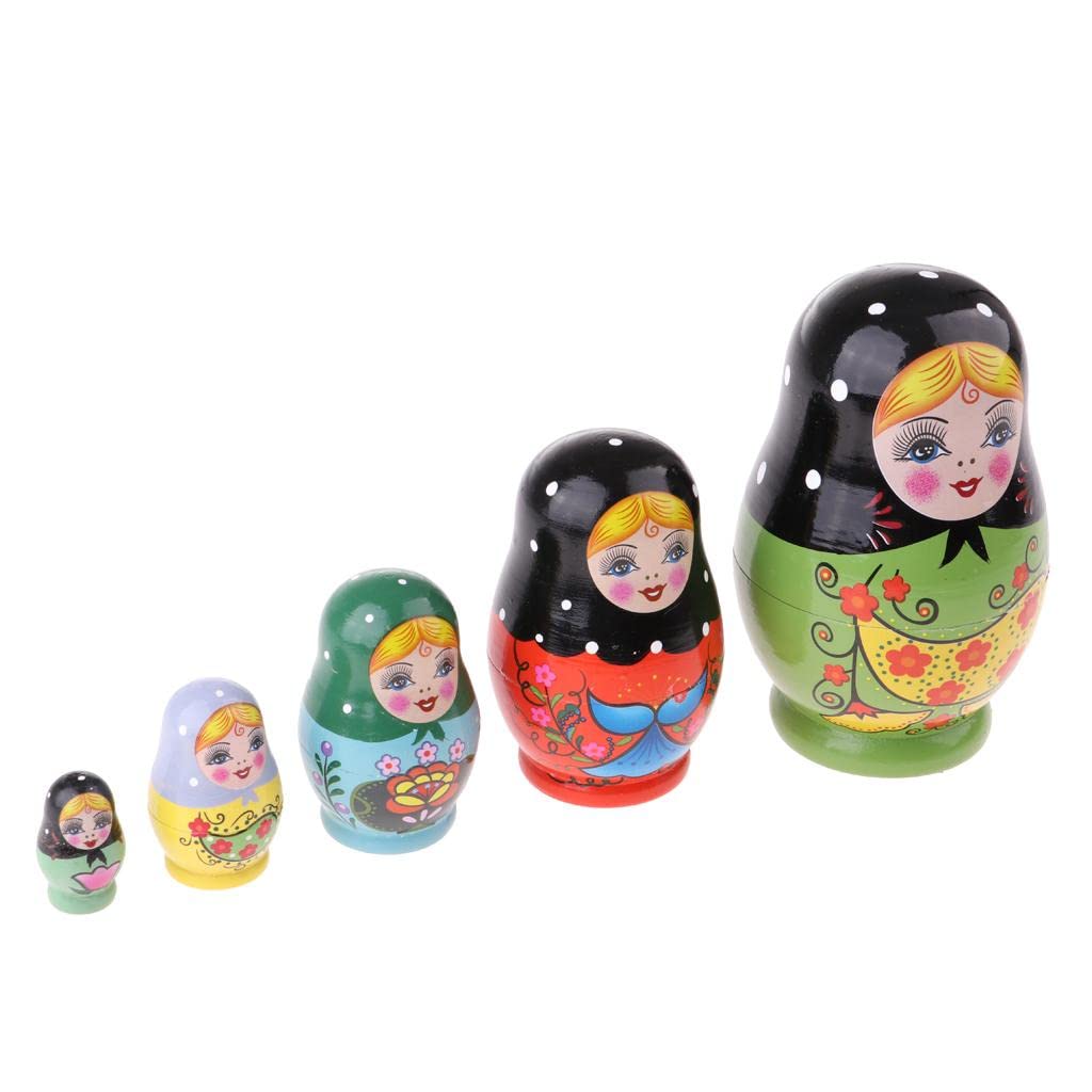 Amazon.co.jp: JWQFBC 5 ピース木製ロシア入れ子人形マトリョーシカ