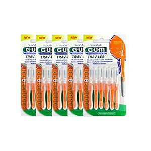 5x GUM Trav-ler interdentale borstels oranje 0,9 mm, 6 stuks