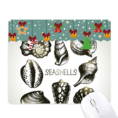 Tapis de souris pétoncle noir marine Life : grand tapis de bureau