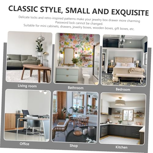 Holibanna アンティークパスワードロック 属製復古南京錠 キャビネット 用 スーツケース対応 伝統デザイン ポータブル耐久性装飾ロック