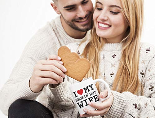 Caneca de café I Love My Smokin' Hot Wife – Presente romântico para o Dia das Mães para a esposa do