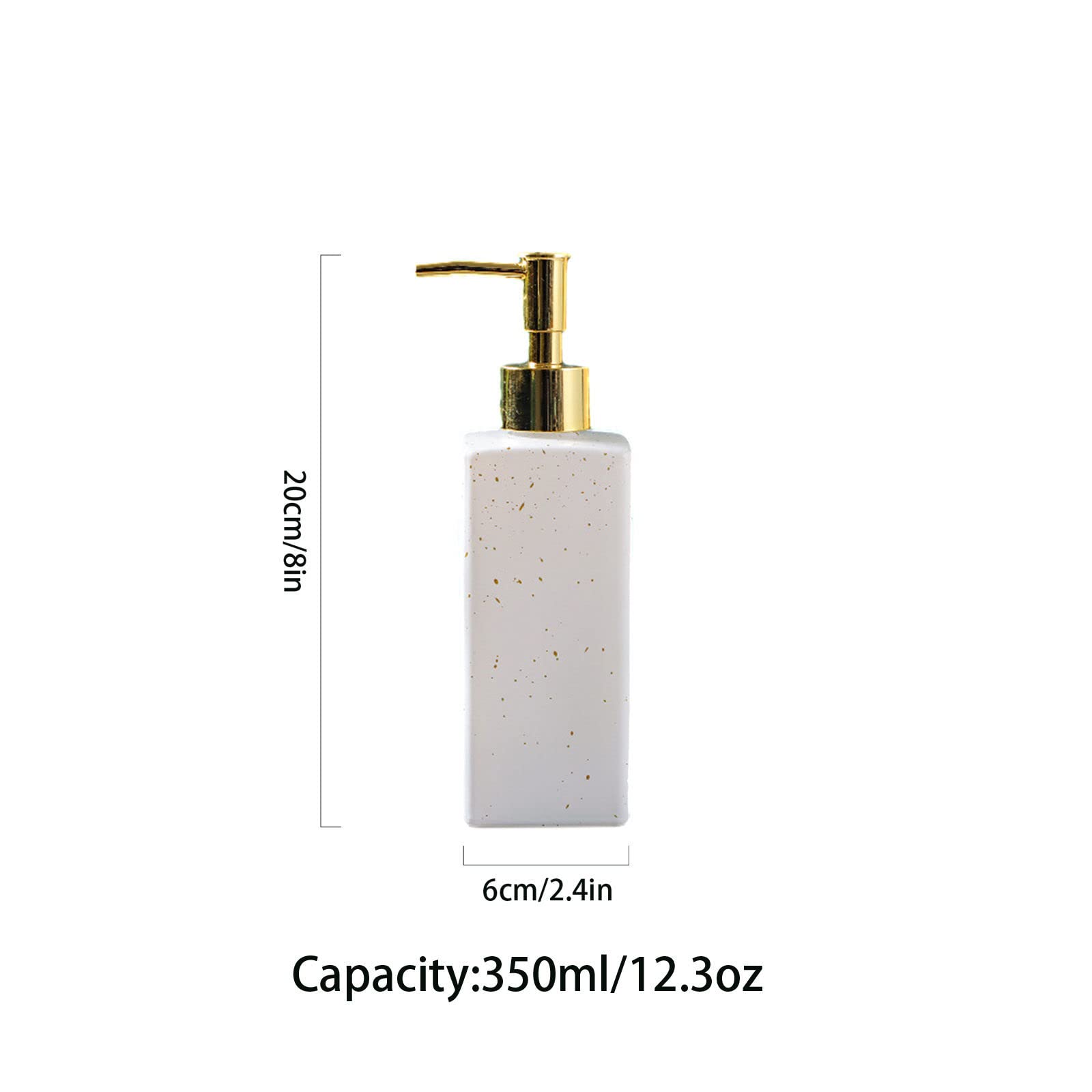 Keramik-Seifenspender, nachfüllbare Lotion-Pumpflasche, 350 ml, for Badezimmer, Waschtisch, Arbeitsplatte, Küchenspüle | Wit