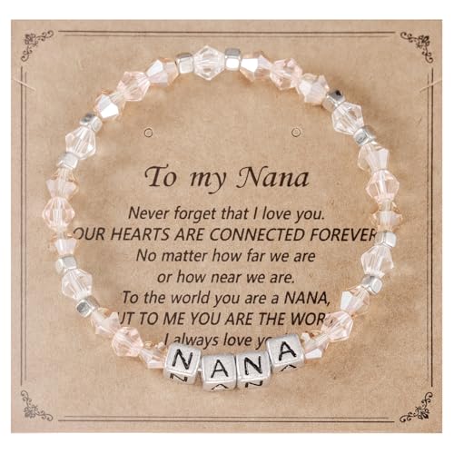 HUTIMY Nana Gift from Granddaughter for Women Mothers Day Wedding Bride Jewelry Nana Bracelet