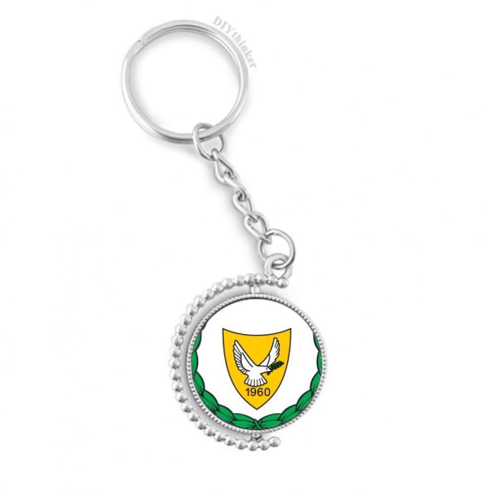 Chypre pays national emblem rotatif key ring DIYthinker anti-perte de clés