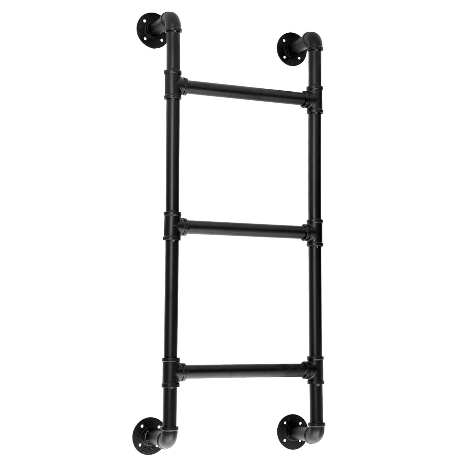 BYFSRUS WallMounted Bunk Bed Ladder with 3/4/5 StepsDurable Replacement Ladders for Dorms RVs Multipurpose Attics HeavyDuty Bed Access Black (300cm/118in)