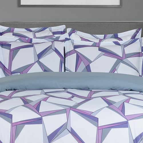 Majestic Giftware Madison Linen 8 Pcs Twin Size Bedding Set (BL502-T) | Tokyo Comfort - Mauve 300 TC Cotton Sateen Durable & Eashable | 2 Fitted Sheets, 2 Duvets, 4 Pillowcases - Choice Collection