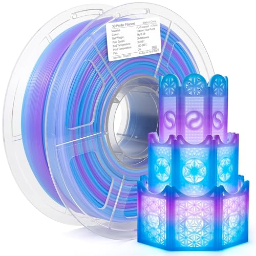 Image of iSANMATE High Speed PLA Translucent Filament 1.75 mm, PLA Translucent Gradient Filament, Dimensional Accuracy + /- 0.02 mm, 1 kg Spool, PLA Translucent Rainbow Filament for 3D Printers