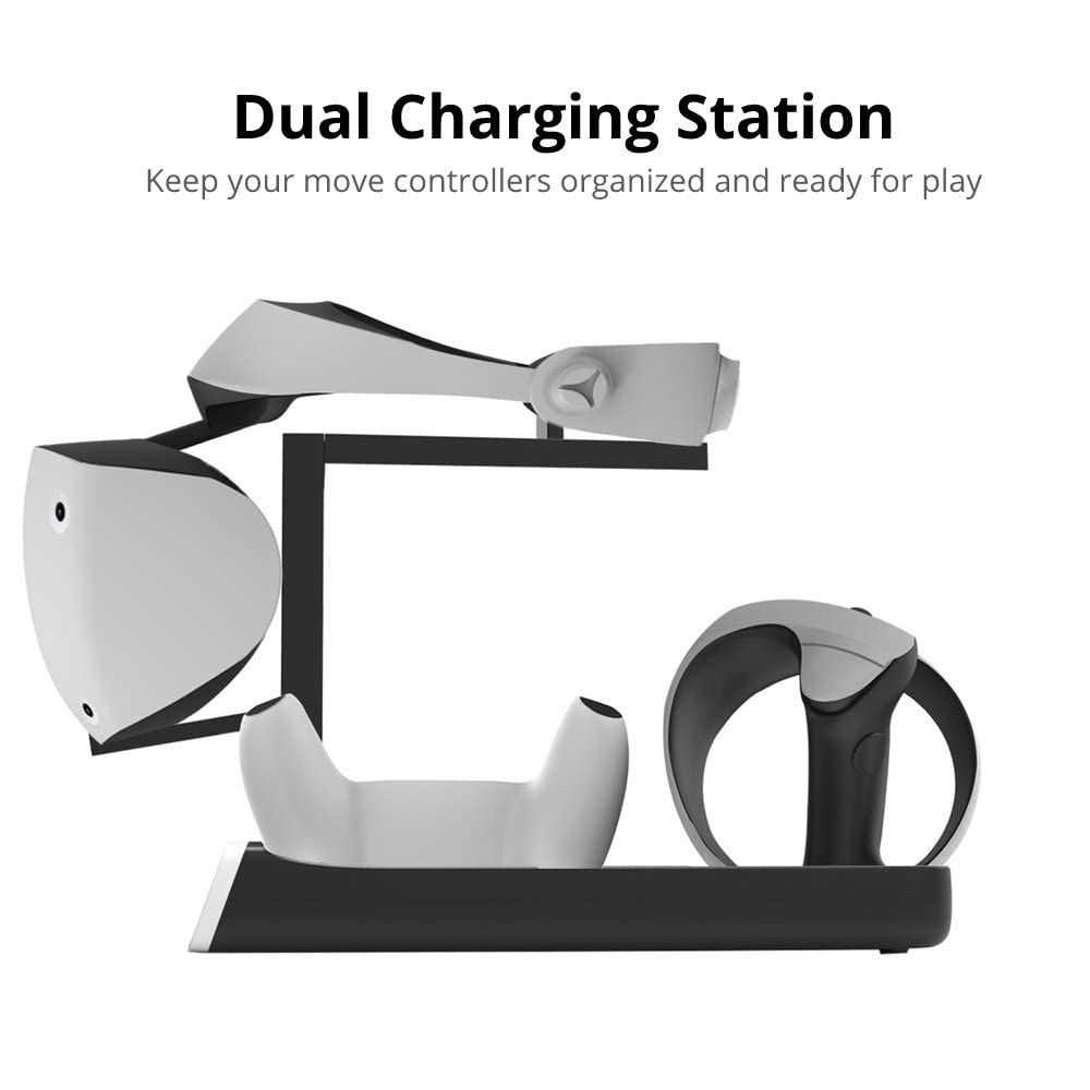 BeisDirect Ladestation für PS VR2 / PS5 Controller, PS VR2 Controller Ladestation VR Headset Halterung Magnetische Type-C Ladestation mit LED Anzeige für PS5 / PSVR 2 Gaming Zubehör