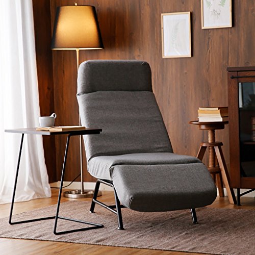 Plegable Lazy Couch Lavable de Estilo japonés Sofá Individual de Tela Chaise Longue Dormitorio Bay Window Leisure Nursing Chair -LI Jing Shop (Color : Gris-Plata)