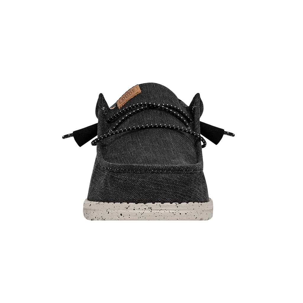 HEYDUDE Men Wally Washed Canvas Black Casual Moccasin 43 EU