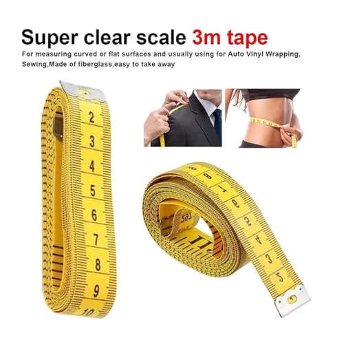 Cinta métrica flexible 3 metros amarillo y blanco miniatura 3