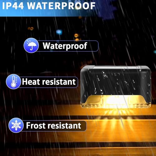 Image of Solar Light for Outdoor Garden, Waterproof LED Light for Stair, Deck, Pool, Patio, Fence, Gate, Yard, Floor, Step, Railing, Window and Balcony Pathway Decoration
