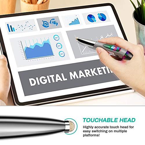 Bicyclestore 2.4G Pen Mouse, Pocket Rechargeable Handwriting Mice With Ucb-C & Micro-Usb Adapter For Right And Left Hand 1600 Dpi Ergonomic Rgb Backlit Pen Mice For Pc Notebook Mac #TOP5