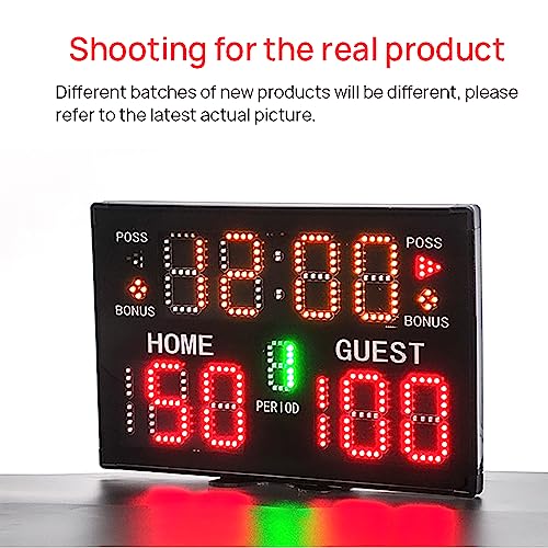 Marcador digital para baloncesto, reloj marcador profesional de pared con control remoto, zumbido y cinco niveles ajustables de brillo, para tenis de mesa, voleibol, fútbol, tenis y más miniatura 4