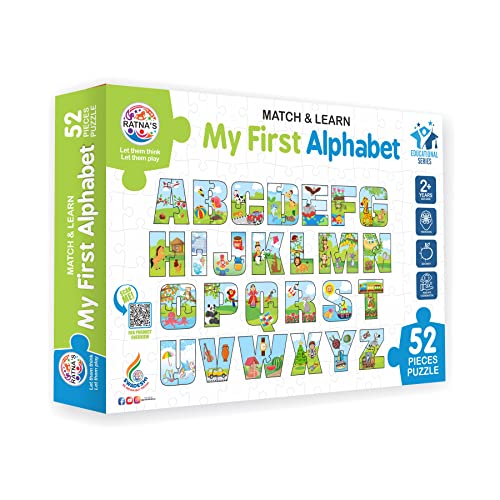 Image of Ratna's Match & Learn My First Alphabets 2 Pieces Educational Puzzle Teaching Different Alphabets & Objects for Kids