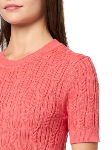 Image of Nautica Women's Short Sleeve Crew Neck Cable Solid Sweater
