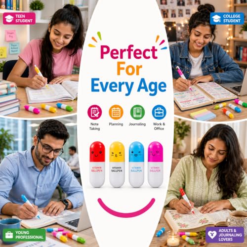 Image of Toy Imagine Retractable Capsule Ball Pens for Kids (Pack of 24) Capsule-Shaped Ballpoint Pen, Mini Pens, Fun School Stationery, Birthday Return Gifts for Boys and Girls, Blue Ink, Multicolor Body
