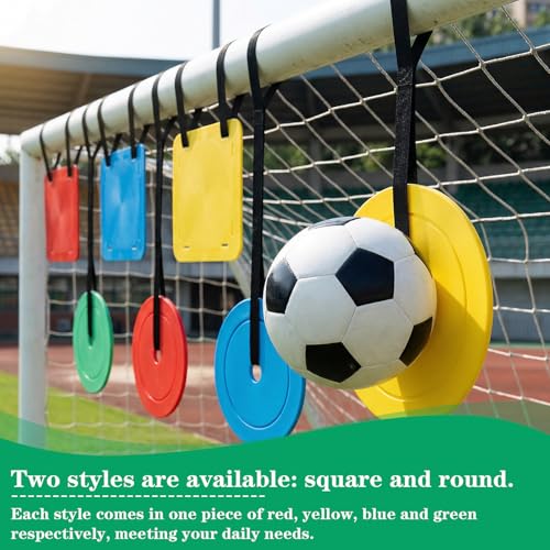 KogniTiva 8 Pcs Soccer Goal Target Set with 12 Adjustable Straps, Hanging Soccer Goal Shooting Training Targets for Accuracy and Agility, TPE Square & Round Targets for Socce Lacrosse Baseball Hockey by KongTiva - Image 4