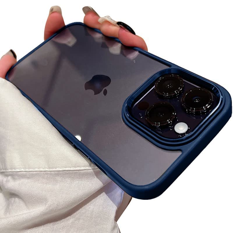 Image of mobistyle Designed for iPhone 14 Pro Enhanced Metal Camera Guard Shockproof Back Cover Case iPhone 14 Pro (Blue)