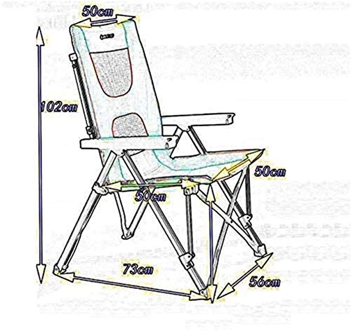 Chaise de camping en plein air inclinable à structure renforcée