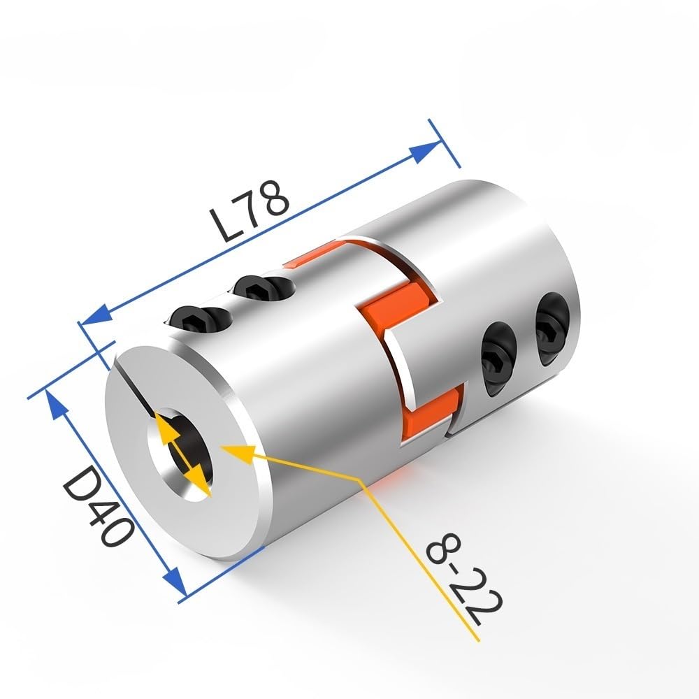 Shaft Coupler,1 piece Flexible Screw Clamping Coupler | D40L78 Plum Aluminium Jaw Shaft Coupling Used CNC Motor Encoder Connectors(16x16mm)