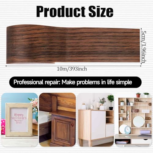 Lusofie 582765_1-HOLZMASERUNGS-REPARATURBAND Walnut Color Wood Grain Repair Tape Self Adhesive Wood Grain Tape 1.9Inch×32Ft Durable Realistic Multi-Use Patch thumb #1