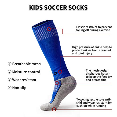 Aii 5 Pairs Kids Soccer Socks Boys Girls High Tube Long Knee Athletic Football Socks (4-18 Years Little Kid/Big Kid) … #TOP4