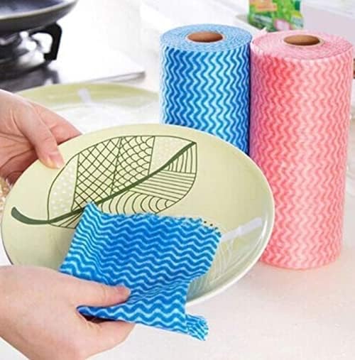 sWISSBELL : - Reusable Napkin Roller Home & Kitchen Non-woven Fabric Washable Cleaning Cloth Wipes Towel Tissue Roll (Pack of 2, Color: Multicolour)-image-49