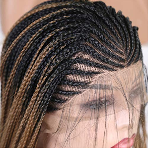 Perruque lace front synthétique longue ombrée marron tressée 20 pouces - 6