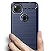 Asuwish Compatible with Google Pixel 4a 4G Case and Tempered Glass Screen Protector Cell Accessories Slim Silicone Soft TPU Protective Phone Cover for Pixel4a Pixle a4 5.8 2020 Carbon Fiber Navy