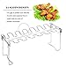 G.a HOMEFAVOR 14-Slot Chicken Leg Rack for Grill & Wings - Premium Stainless Steel Foldable Roasting Rack with Detachable Drip Pan, Dishwasher-Safe BBQ Accessories for Oven, Grill, Camping, Parties