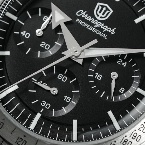 Image of watchdives WD1863 Men Chronograph Watch Japan VK63 Quartz Sports Watches 40mm Bubble Sapphire Crystal Wristwatch 100M Dive Watch
