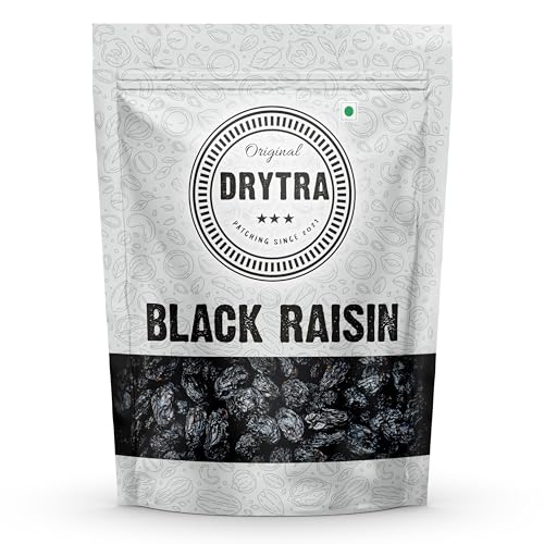 Image of Drytra Black Raisins 1 Kg| Kismis | Rich In Iron & Vitamin B | Seedless Green Kishmish | Healthy Snacks | Dry Fruits, Fresh