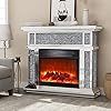 Mirrored Electric Fireplace, Firepl...