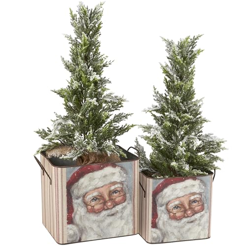 Primitives-by-Kathy-Merry-Santa-Bin-Set-of-2 Primitives by Kathy Merry Santa Bin Set of 2