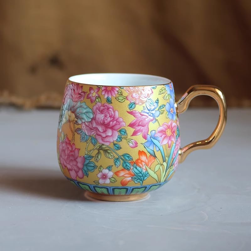 Coffee Cup Afternoon Tea Floral Ceramic Water Cup-Red2