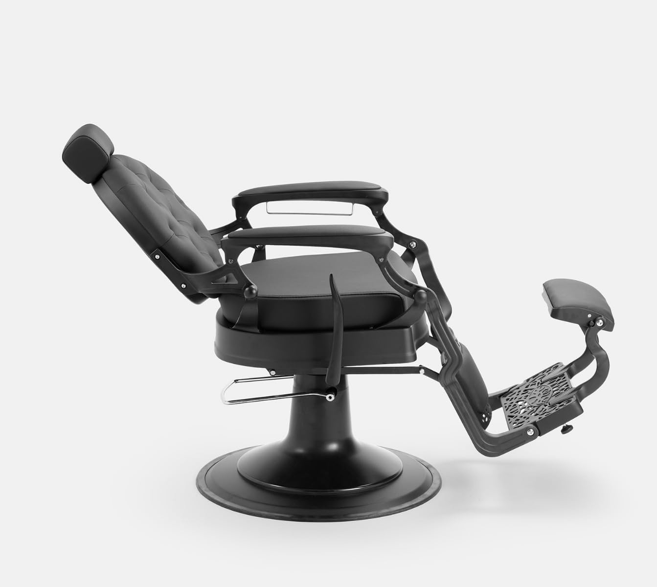 LBH Sillón Clásico de Barbero hidráulico Estilo Retro Vintage con reposapies Integrado Modelo Mae (Marrón)