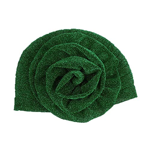 Surkat Shiny Flower Turban Shimmer Chemo Cap Hairwrap Headwear Beanie Hair Scarf Green #TOP5