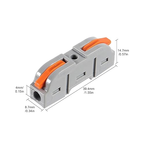 Vista 60 de DIANN Conectores de cable de palanca, empalmes en línea de 3 circuitos, conector de cable eléctrico SPL-3, tuercas de palanca, conectores de alambre