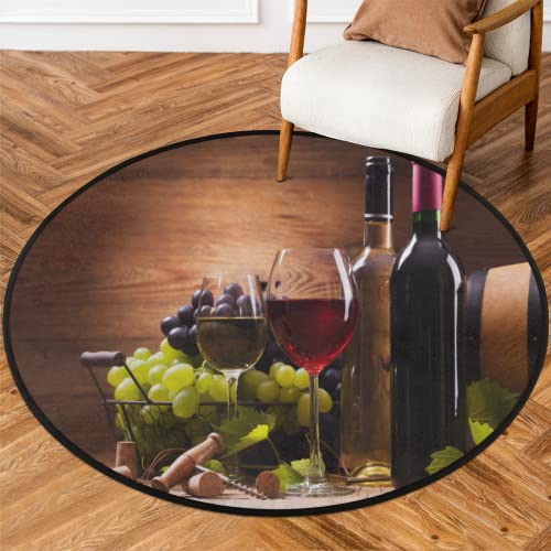 Tapete Redondo Decorativo de Vid, 5 pies miniatura 1