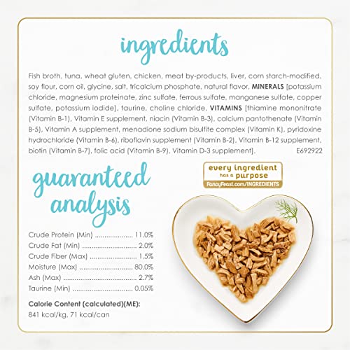 Purina Fancy Feast Grilled Wet Cat Food Tuna Feast in Wet Cat Food Gravy - (Pack of 24) 3 oz. Cans