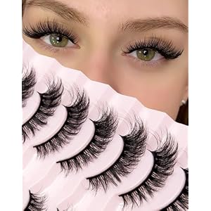 Onlyall Lashes Mink False Eyelashes Natural Wispy Lashes Soft Faux Mink Lash Fluffy False Lashes 16MM A04