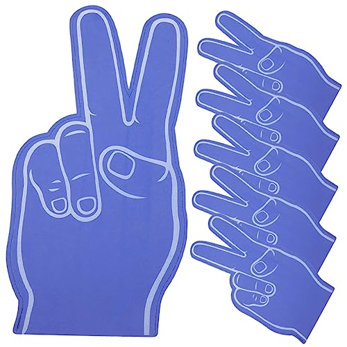 Mipcase 6pcs Purple Foam Finger Toys Cheer Foam Fingers Bulk Sports Cheering Props for Boys and Girls Adults Boys Girls